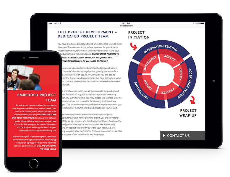 Antares mobile screens