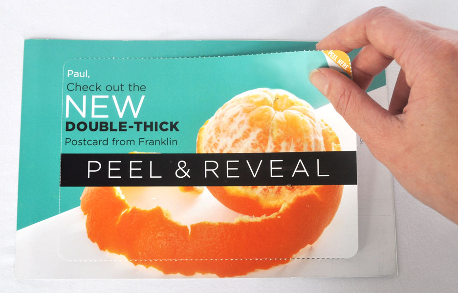 Self-mailer peel function