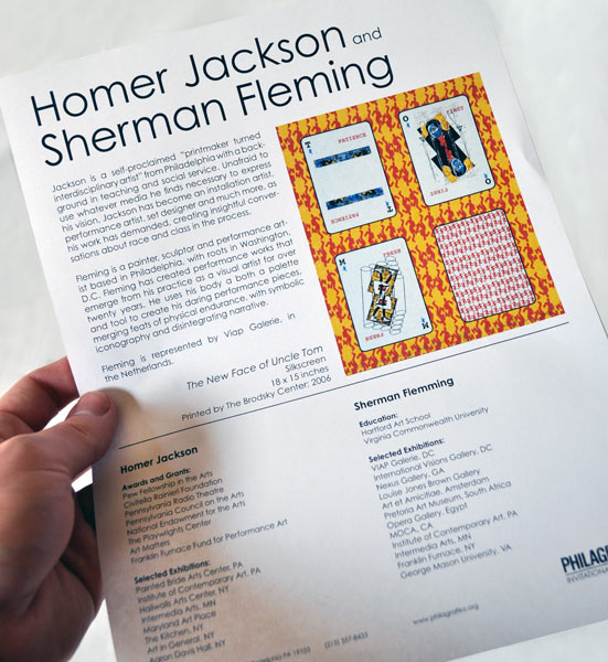 Informational artist sheets detail